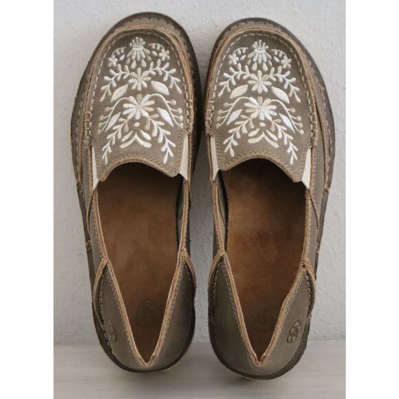 Ariat 10034098 Women's Sz 7B Brown Suede Cruiser Embroidered Slip-On Shoes - Picture 13 of 13